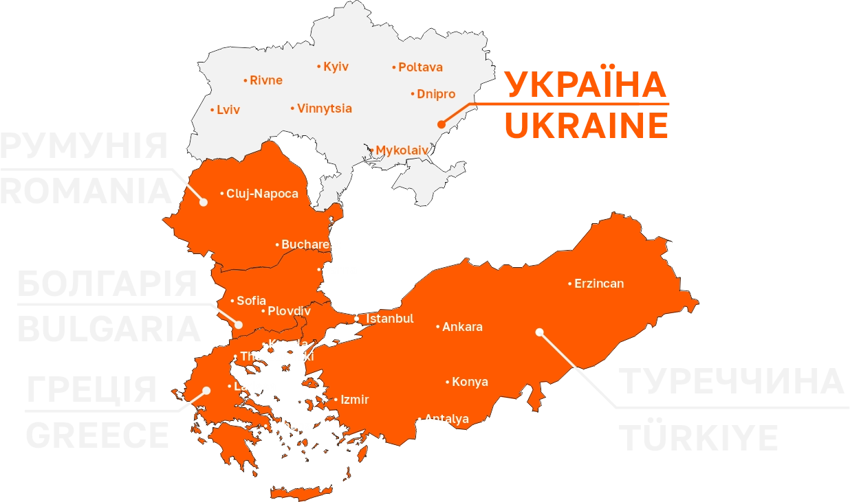 Карта прямих рейсів між країнами ЄС